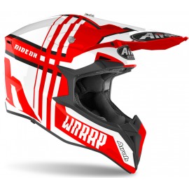 KASK OFF-ROAD AIROH WRAAP WHITE/RED GLOSS