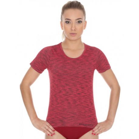 Koszulka damska BRUBECK FUSION bezszwowa czerwona