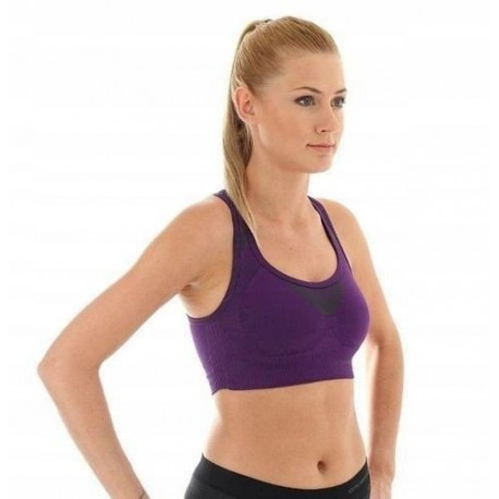 BRUBECK ATHLETIC CROP top FITNESS fioletowy